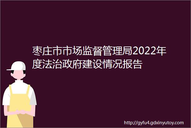 枣庄市市场监督管理局2022年度法治政府建设情况报告